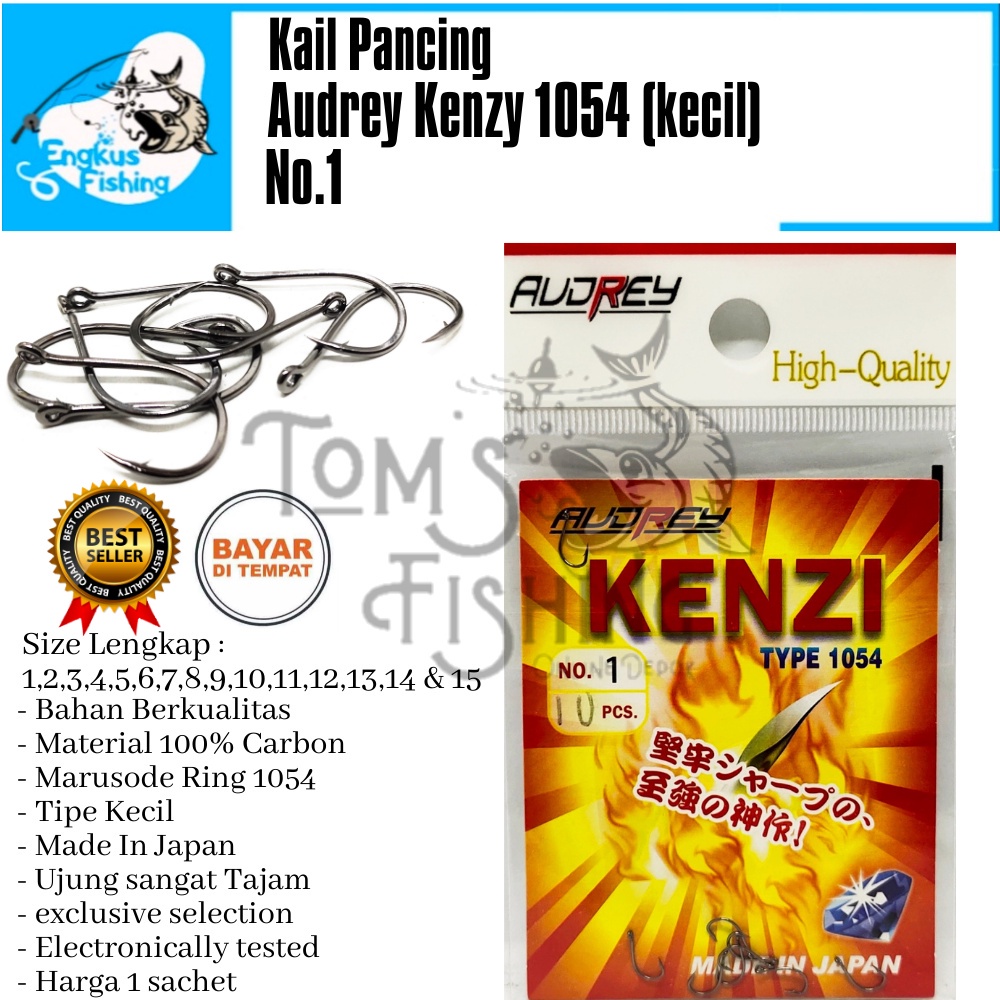 Kail Pancing Audrey Kenzi 1054 Kecil (No.1 - No.15) Murah High Carbon Steel - Engkus Fishing