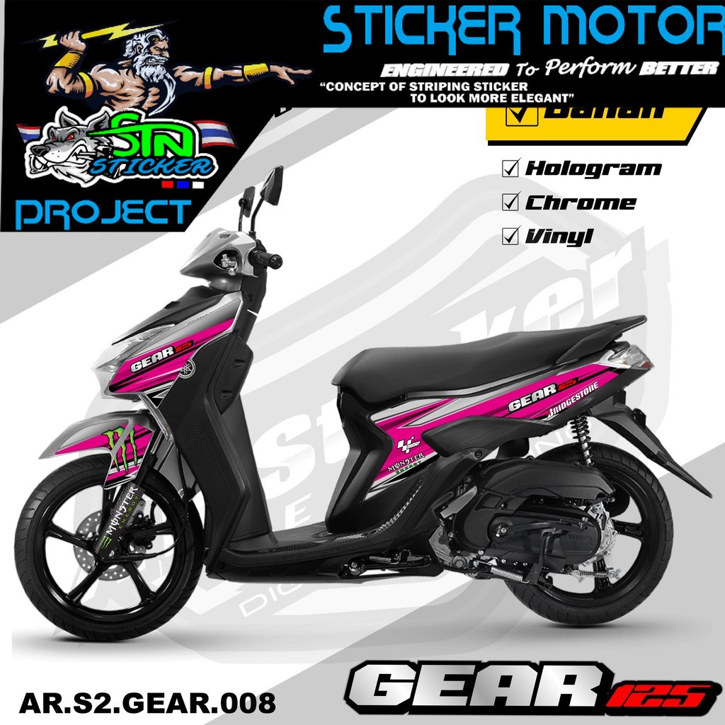 Gear Stiker Striping Yamaha GEAR 125 - Stiker Motor Yamaha Gear 125 List Variasi Hologram AR.S2-08