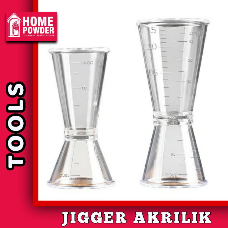 Jigger Akrilik Transparan Alat Ukur dan Takar Minuman Boba Kekinian 10/20 dan 20/40