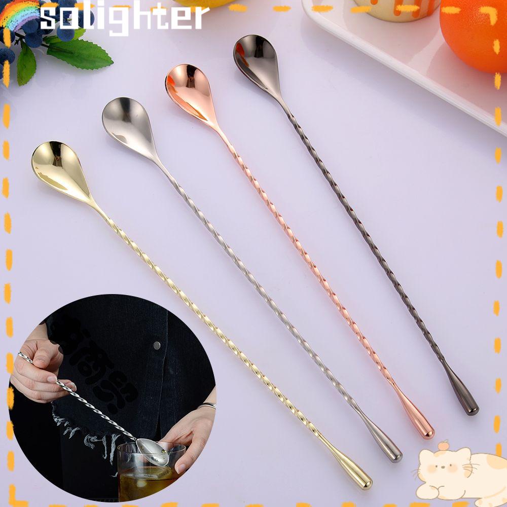 SOLIGHTER Cocktail Spoons Spiral Stirring Bar Accessories Bartender Tools