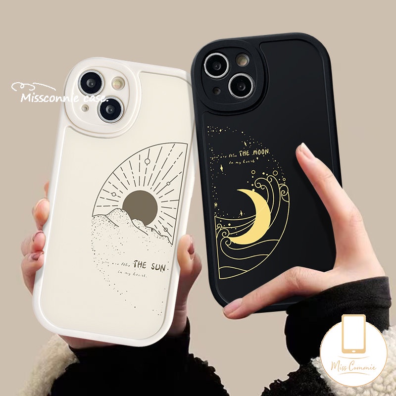 Case Pasangan Untuk Redmi Note11 10 11s 10s 9 9Pro 9s 10Pro 8 11Pro+8Pro Redmi 12C A1 10C 9 9T 9A 10A 9C NFC 10 POCO X3 NFC Pro M3 F4 K40s Mi 11T 12 Lite Simple Sarung The Soon Moon