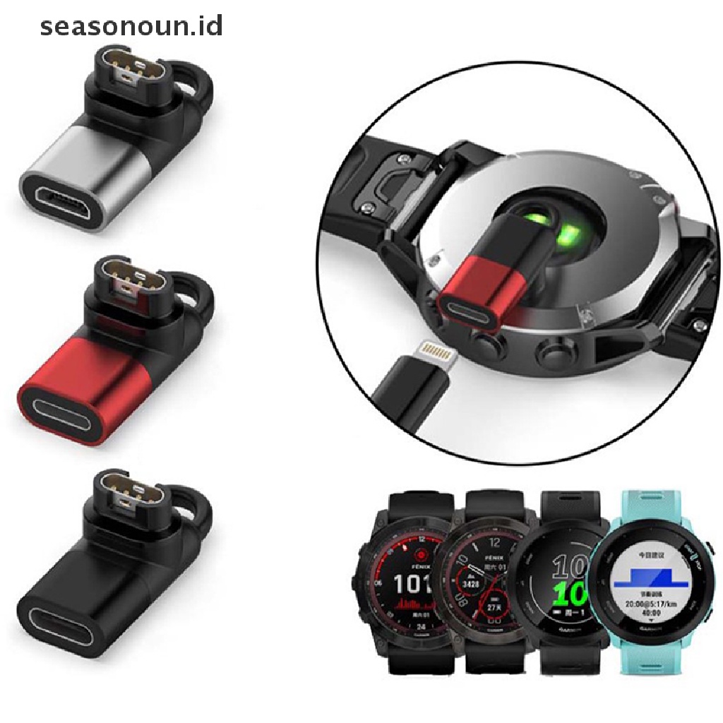 Seasonoun Female Type C Ke 4pin Konektor Charger Converter Adapter Untuk Fenix7/7x/7s.