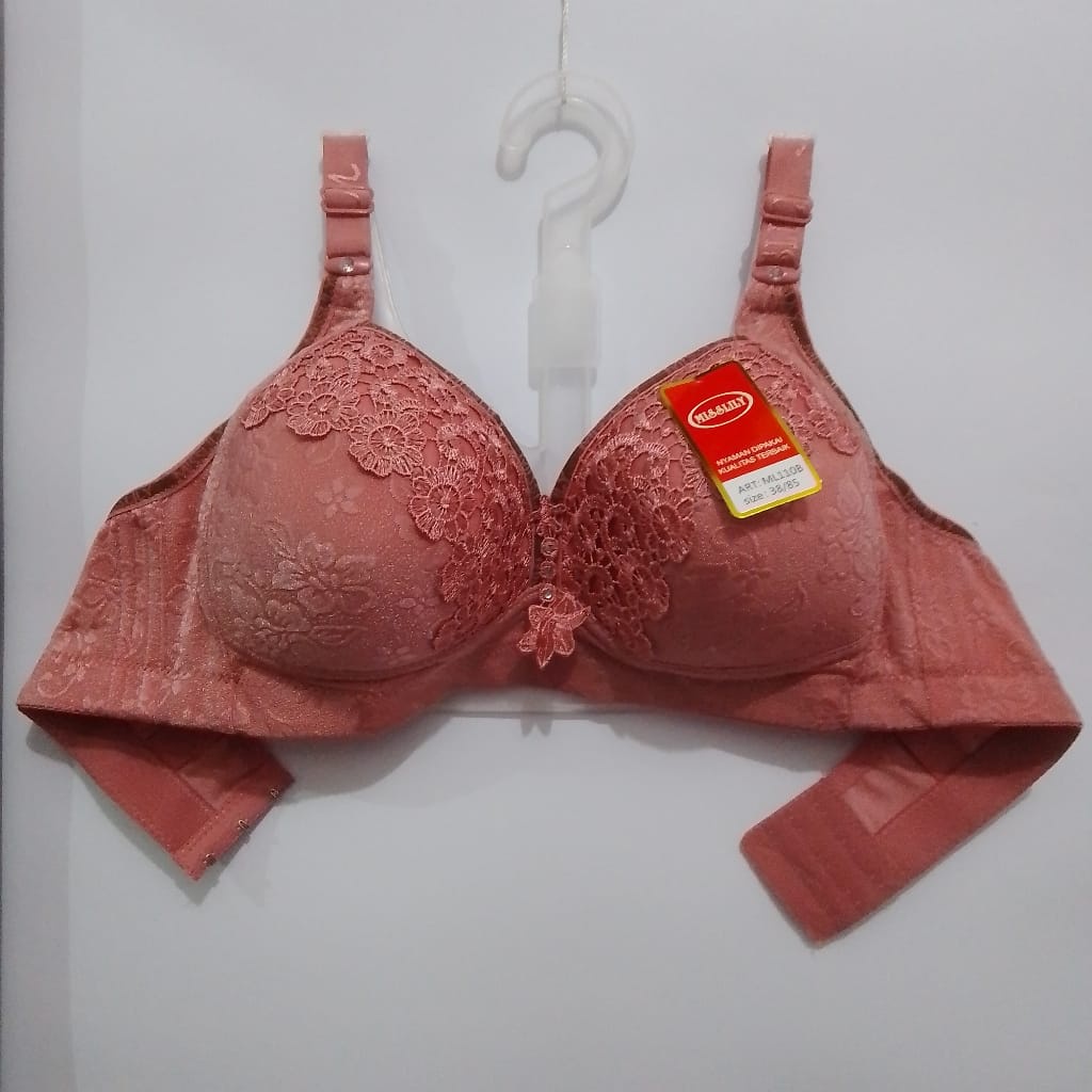 LVA BRA BH ML110B 38-48 BUSA TIPIS TANPA KAWAT CUP B BESAR EMBOSSED UNDERWEAR