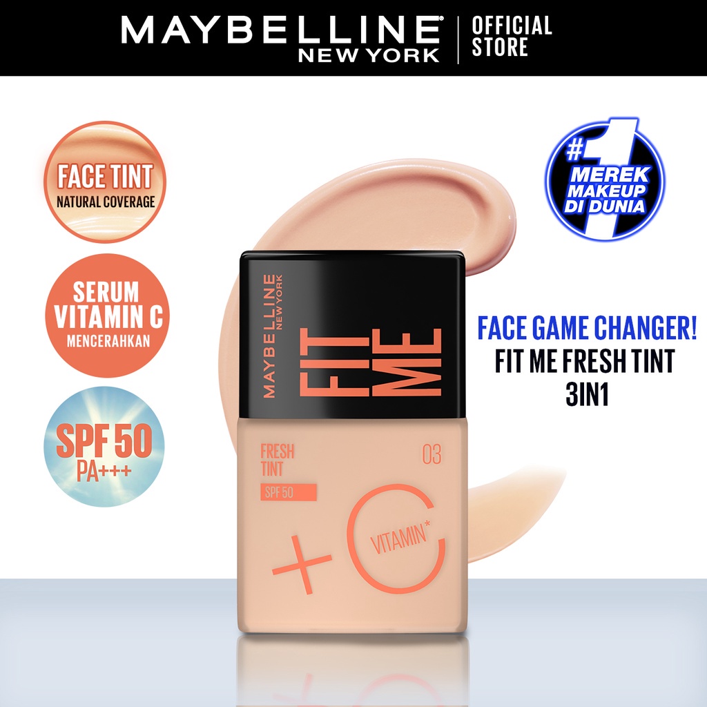 Maybelline Fit Me Fresh Tint SPF 50 + Vitamin C | Foundation | Alas Bedak