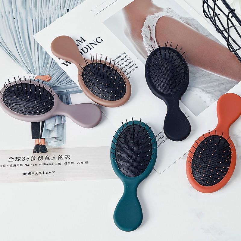 [Unggulan] 2-in-1 Sisir Rambut Lipat Flip Mini Cermin Pola Tiga Dimensi Yang Lucu Air Cushion Comb Daily Hair Care Tools Untuk Wanita Pijat Sederhana Sisir Bantal Udara