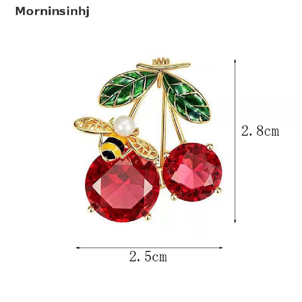 Mornin Merah Kristal Cherry Bros Untuk Wanita Enamel Klasik Buah Buahan Pernikahan Kasual Kantor Bros Pin Hadiah Perhiasan Hadiah id