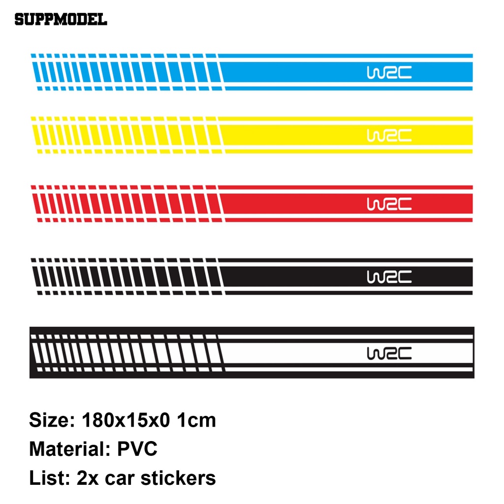 Suppmodel 2Pcs 5warna Stiker Garis Untuk Mobil Car Graphics Decal Side Vinyl Sticker Tahan Suhu Tinggi