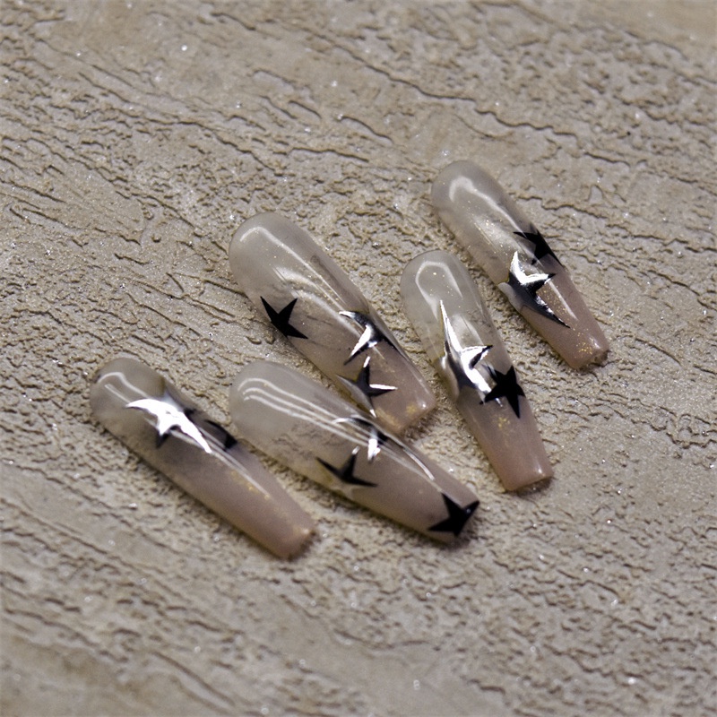 1lembar 3D Laser Perak Meteor Stiker Bronzing Tidak Teratur Bintang Stiker Manicure Charms Aksesoris Adheisve Nail Art Decals