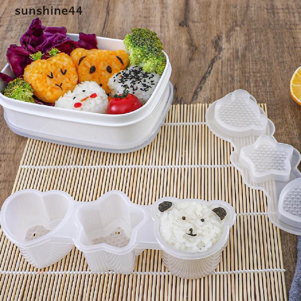 Sunshine 1Pc Cartoon Shape Rice Ball Set Sushi Mold Bento Stamper Kitchen Accessories ID