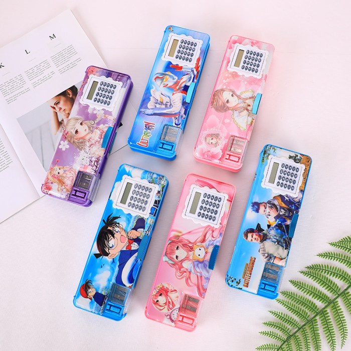 

TEMPAT PENSIL KALKULATOR MOTIF KARTUN LUCU UNIK / KOTAK PULPEN - COWOK