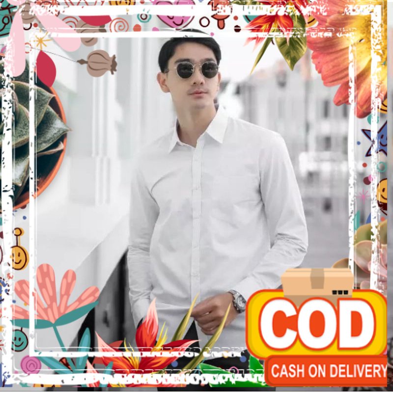 BAJU KEMEJA PUTIH POLOS,KEMEJA PUTIH PRIA,KEMEJA CASUAL,BAJU KEMEJA PANJANG PUTIH POLOS / marun