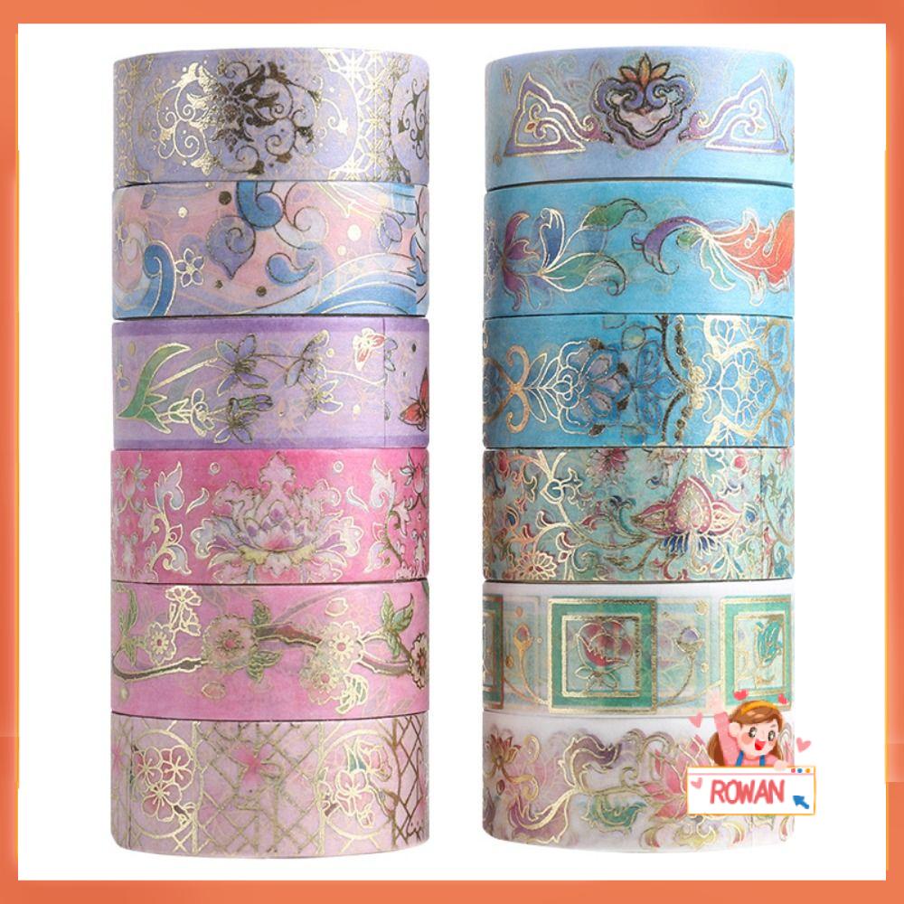 R-flower 12Roll/Set Washi Tape Sastra Kualitas Tinggi Kreatif Kecil Segar Kreatif Alat Tulis INS DIY Bahan