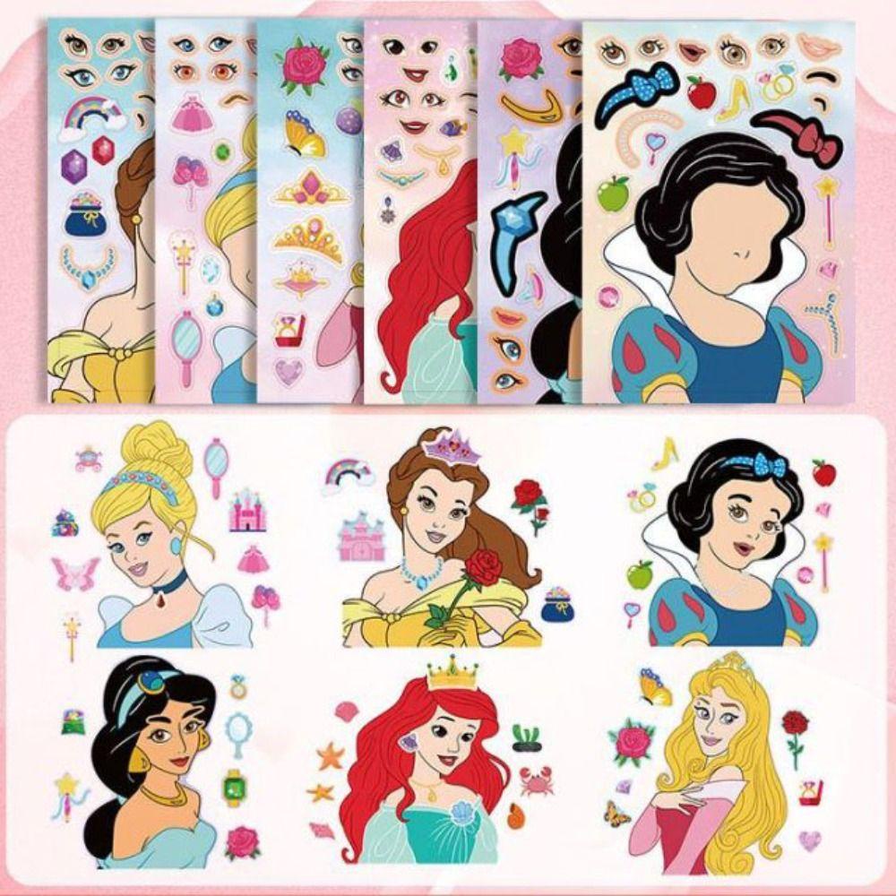 Mxbeauty Anak Puzzle Stiker Merakit Mainan DIY Stiker 12 Pcs/set Stiker Hias Kartun Edukasi Gadis Hadiah Merakit Jigsaw Puzzle Sticker Game