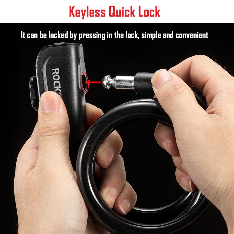 RKS515 Kunci Gembok Sepeda-Bike Bicycle Lock Ring 110CM Portable Cable Lock