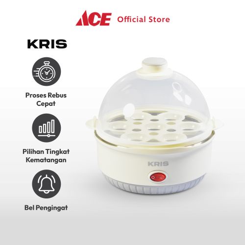 Ace - Kris Alat Perebus Telur Dengan Ring Bell 350 Watt Egg Boiler Steamer Electric Mesin Rebus Telur Listrik Perlengkapan Masak