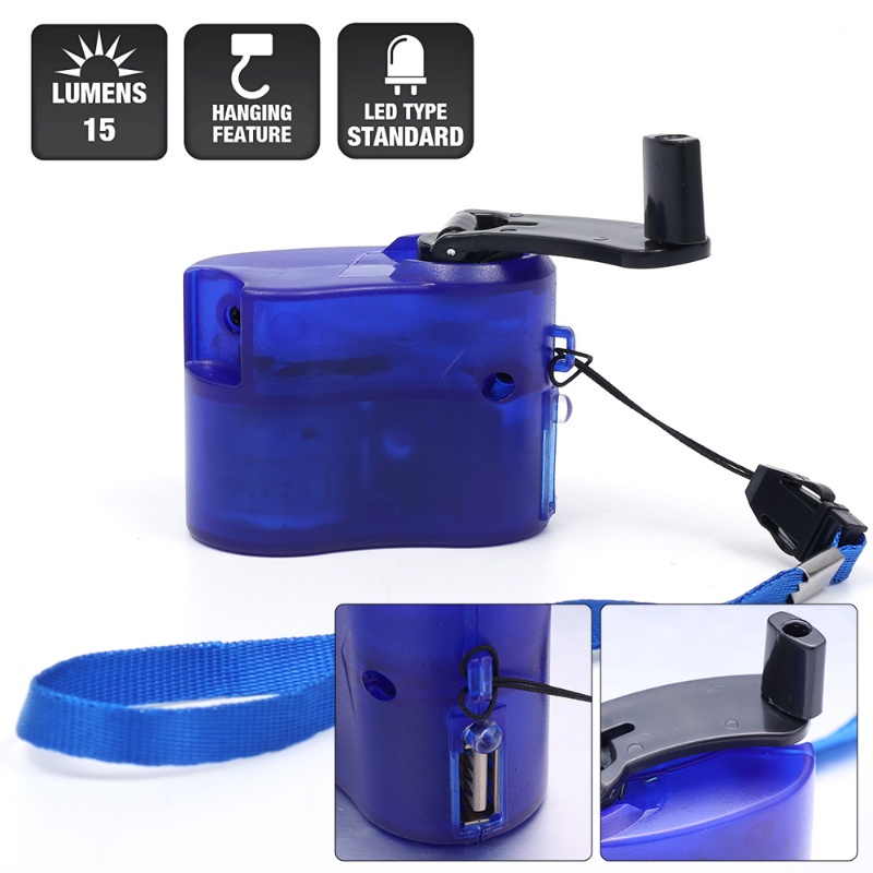 Usb Hand-Crank Charger Handphone Portable Charger Manual Mini Outdoor Siaga Power Supply Camping Emergency Power Generator Charger Hp