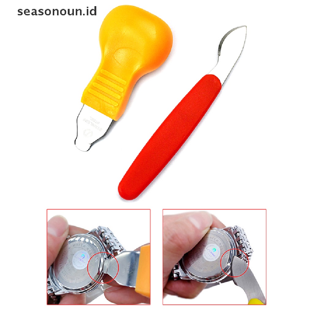 Seasonoun 2PCS Multi-Fungsi Mencongkel Jam Tangan Alat Pengganti Watch Back Cover Remover Repair Tool Watch Back Case Opener Watch Replacement Repair Tool Accessories.