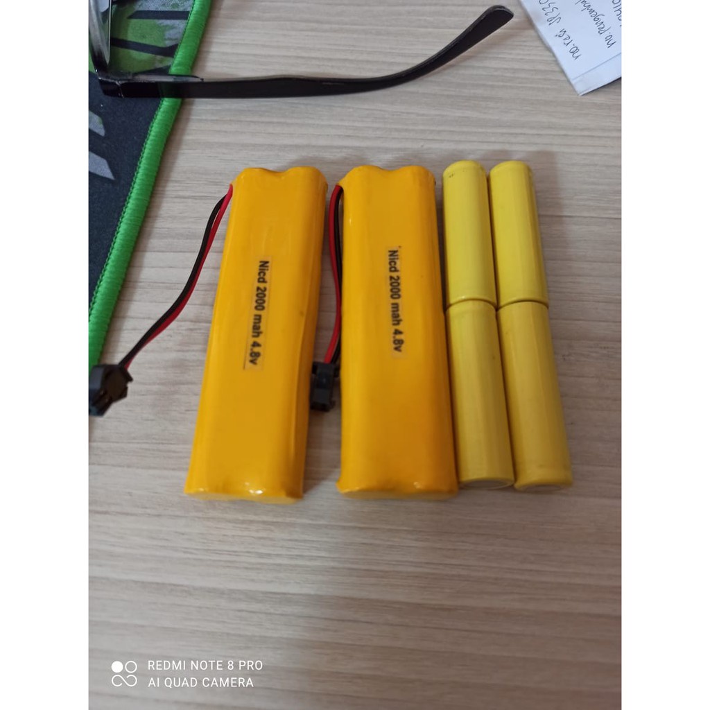 Baterai rakit AA Nicd 2000mAh 4.8v T 9.5Cm / L 2.7 Cm murah