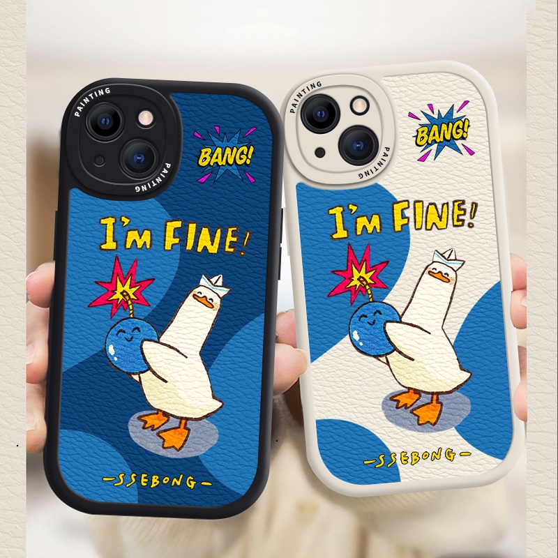 Case iPhone Untuk14 /13 /12 /11 Promax Funny Bomb Duck Soft Casing Untuk Iphone6 /7 /8 Plus/X/XR/Xs Max Cover