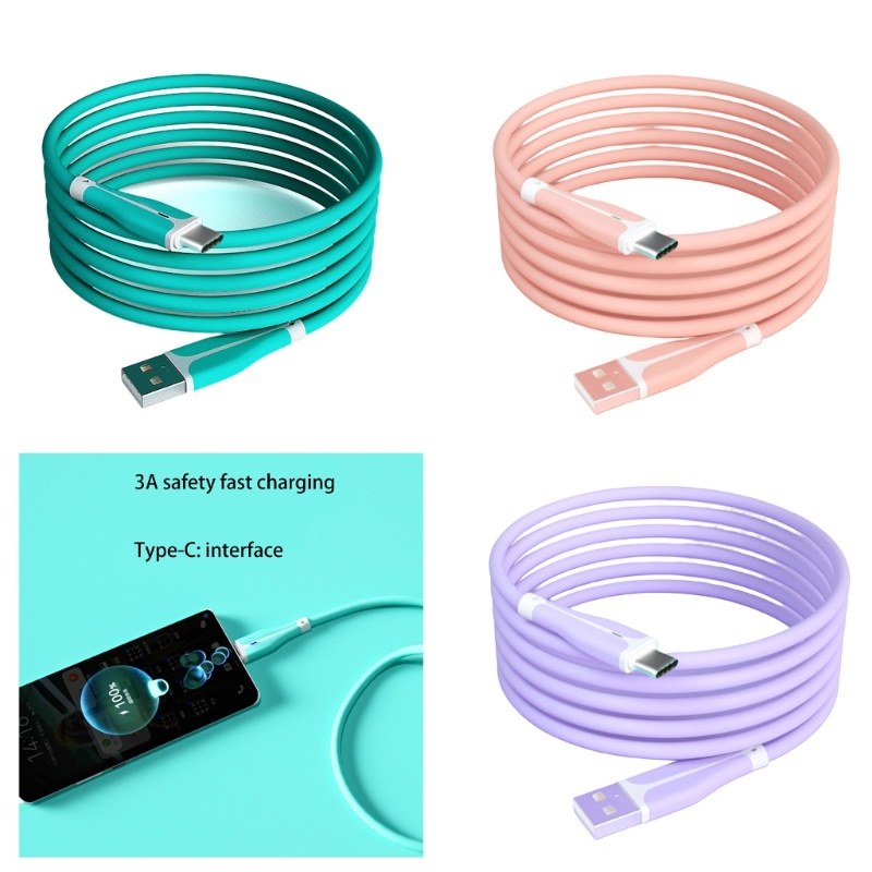 Gro 3kabel Pengisian Super Cepat 28ft 1m 3A Jalur Data Dengan Lampu Quick Phone Chargers Cord Wire Untuk Smartphone Tipe-C