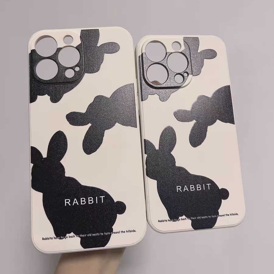 IPHONE Ins Pola Kelinci Cocok Untuk Iphone14 14pro 14plus 13 13pro 13prm iPhone12 7Plus 8Plus Xr XS 13 Pro Max Empat Sudut Casing Ponsel Tahan Guncangan
