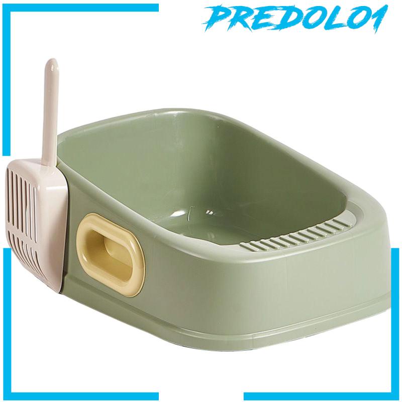 [Predolo1] Kotak Kotoran Kucing Nonstick Bottom High Rim Wadah Kotoran Kucing Dengan Pegangan