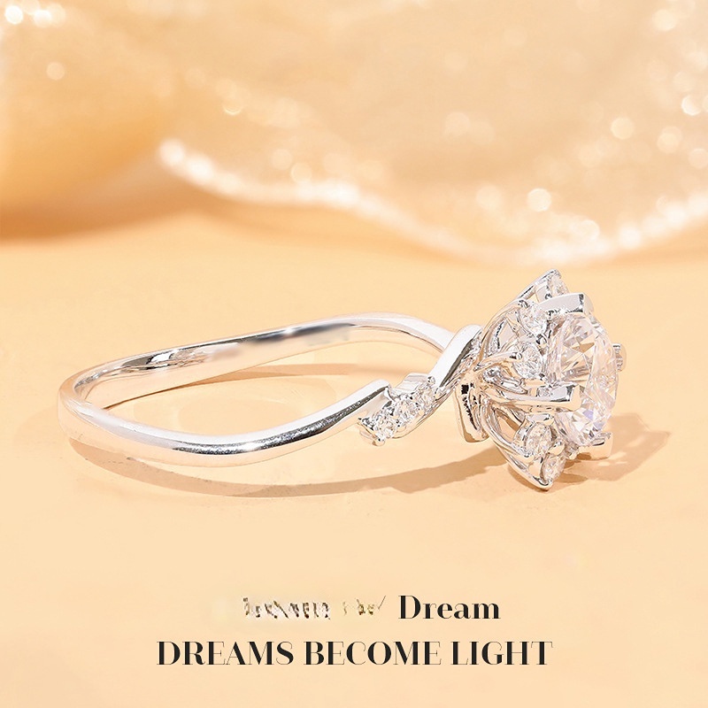 Goldkingdom Aksesoris Perhiasan Fashion Ready Stock Mosang Cincin Berlian 2karat Delapan Hati Dan Delapan Panah Karbon Tinggi Midsummer Dream Ring Cincin Kawin