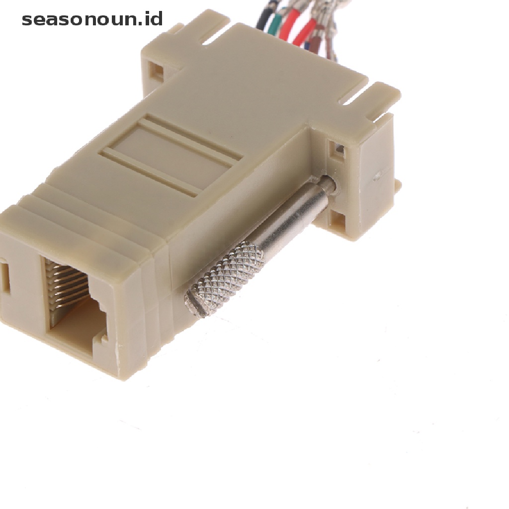 Seasonoun Konektor Adapter 9pin DB9 RS232 Male Female To RJ45 DB9 Untuk Komputer.