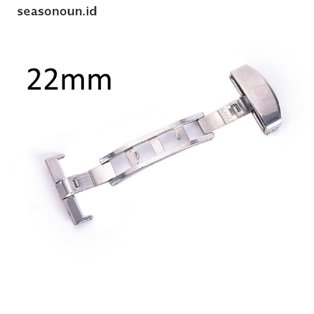 Seasonoun18 /20 /22mm Stainless Steel Butterfly Deployment Clasp Buckle Watch Strap Band.