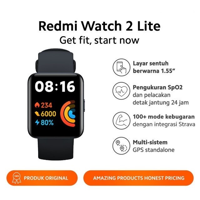 Xiaomi Redmi Watch 2 Lite SmartWatch Layar 1.55&quot;