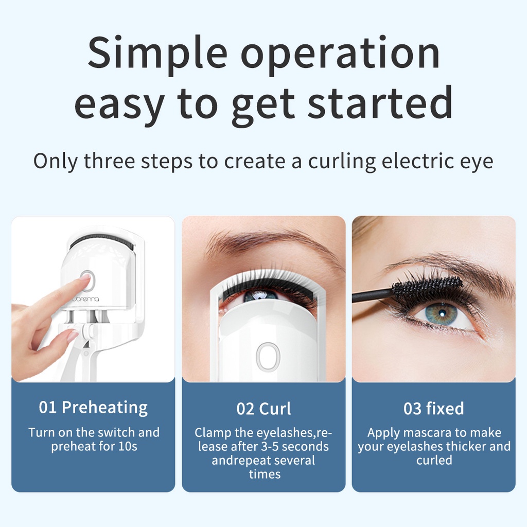 Electric Heated Eyelash Curler EC1 Penjepit Bulu Mata Pelentik Bulu Mata Jepitan Bulu Mata Lashes Elektrik Wireless Type-C Charging Long Battery Life