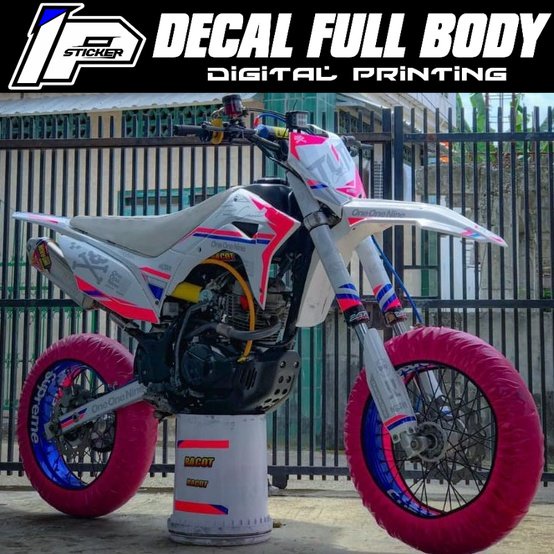 DECAL CRF150L Putih Kombinasi Pink Stabilo Bisa Custom Warna