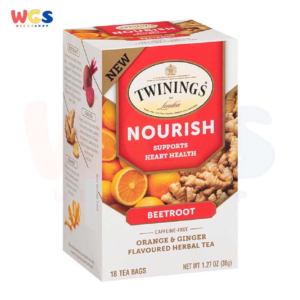 Twinings of London Nourish Beetroot Orange Ginger Herbal Tea 18p x 2g