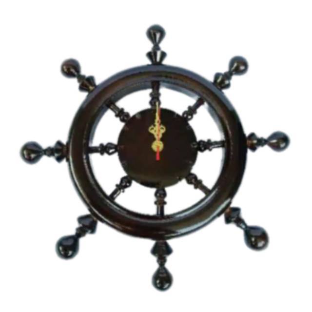 JAM DINDING MODEL STIR NAHKODA UKURAN S BAHAN KAYU JATI - DEKORASI RUMAH