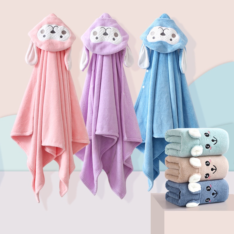 HANDUK BAYI KARAKTER HANDUK BAJU HANDUK HOODIE LEMBUT MENYERAP AIR 0-6 TAHUN