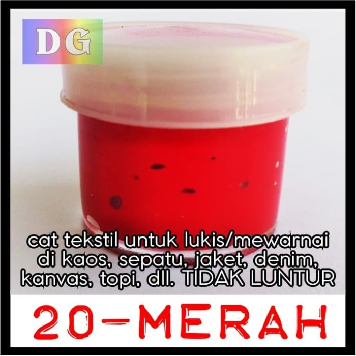 DISKON WARNA/ Cat Lukis / Kanvas / Tekstil - warna Merah - utk lukis kaos/tas/sepatu