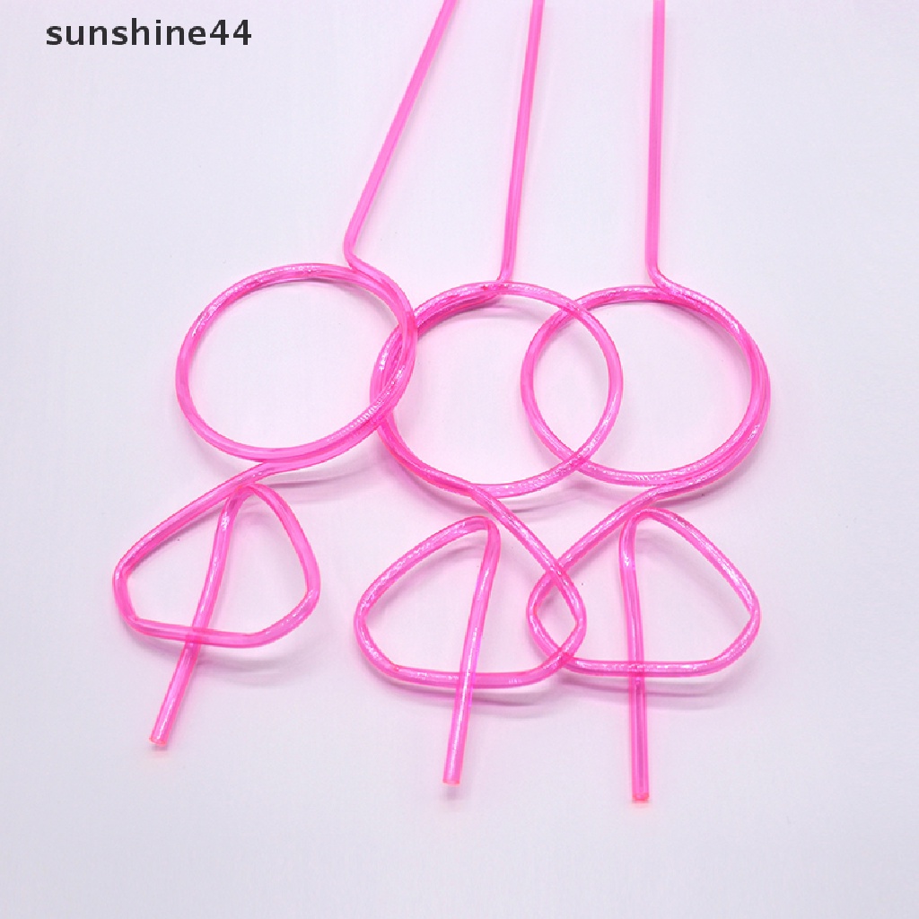 Sunshine Loop Straws Reusable Party Favors Drinking Suckers Rose Red Twisted Straws ID