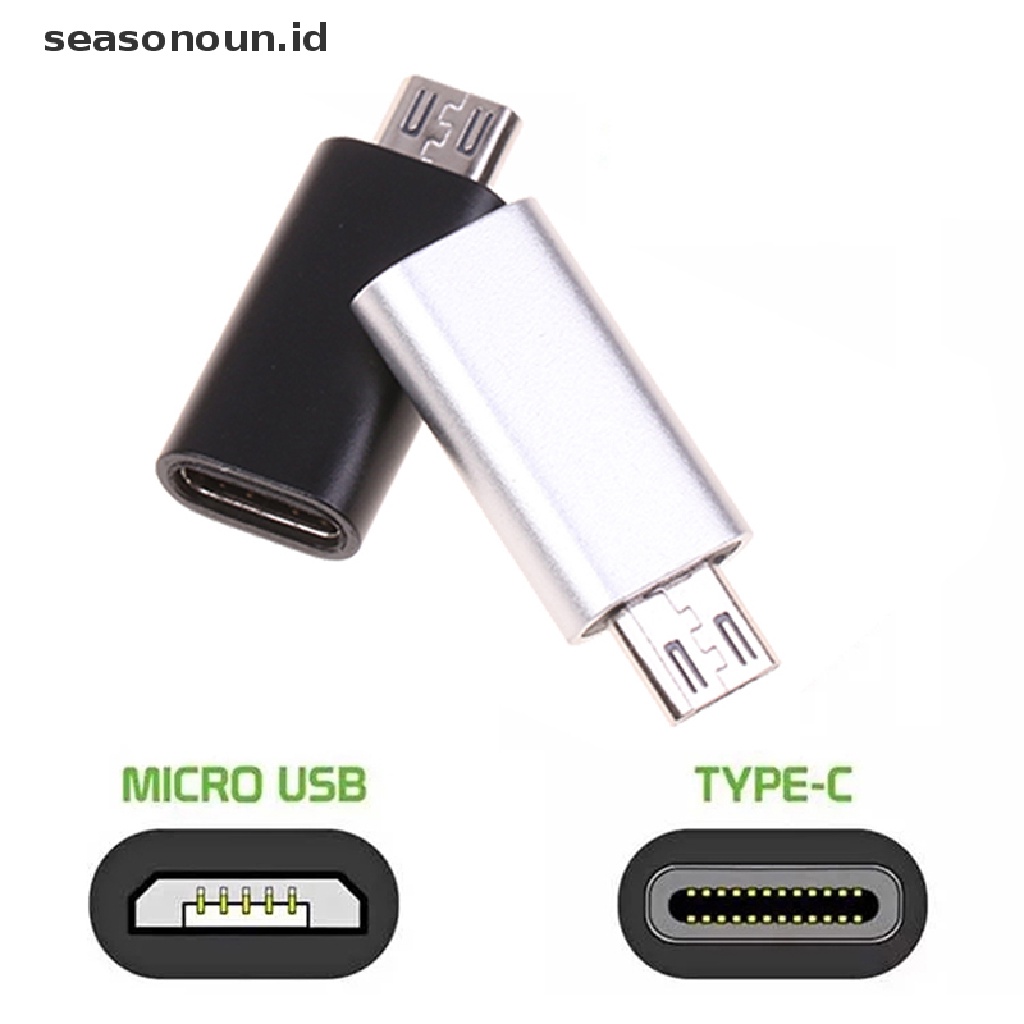 Seasonoun USB Type C Female To Micro USB Male Adapter Konektor Charger Adapter Untuk Xiaomi.