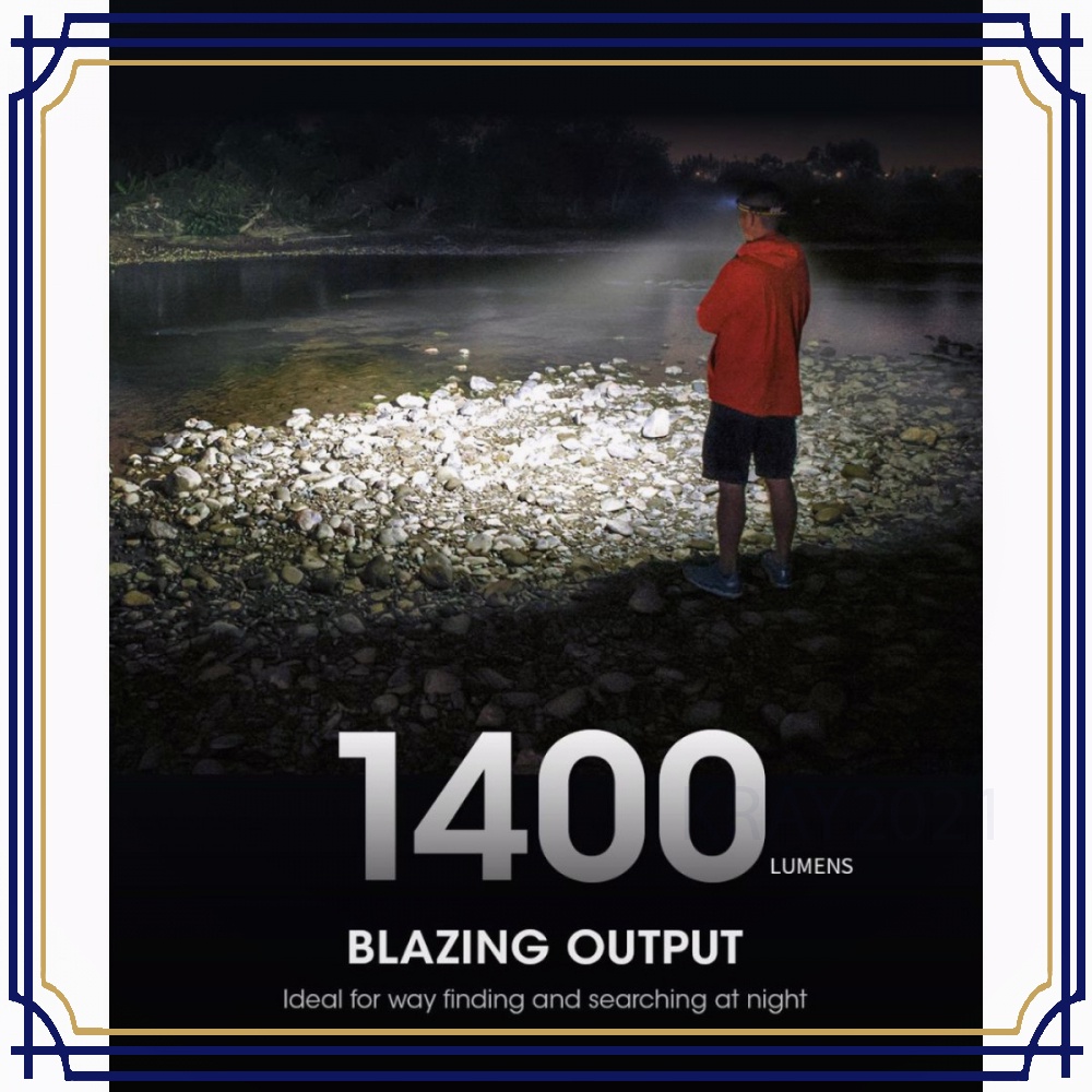 Headlamp LED Senter Kepala Lightweight IP68 1400lm 3400mAh - NU43