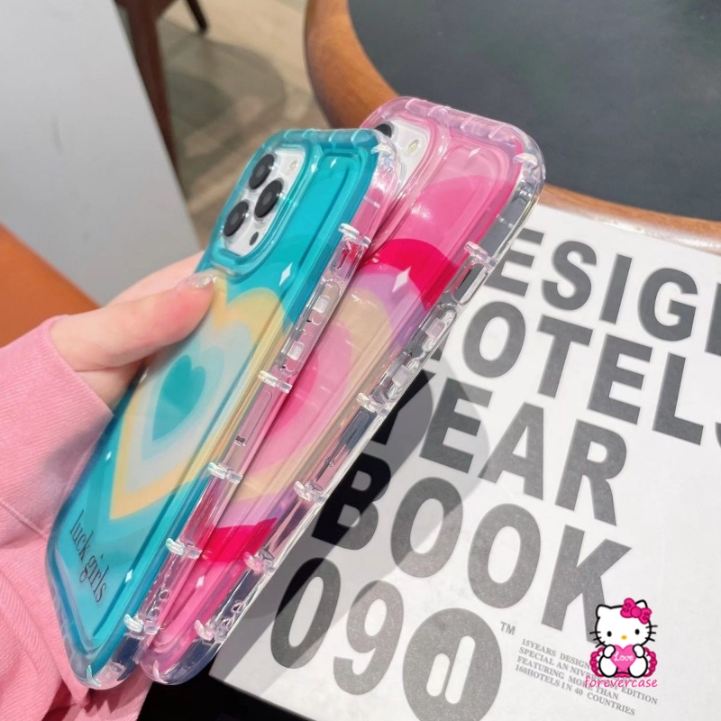 Airbag Case Untuk Redmi10 9C NFC 10A 9T 10C 9 12C 9A A1 Redmi Note11 9 8 10s 10 11s Note10s Note9 Note11 Note1 Note10 POCO F4 INS Gradasi Sweet Love Heart Cover Air Cushion Soft Case