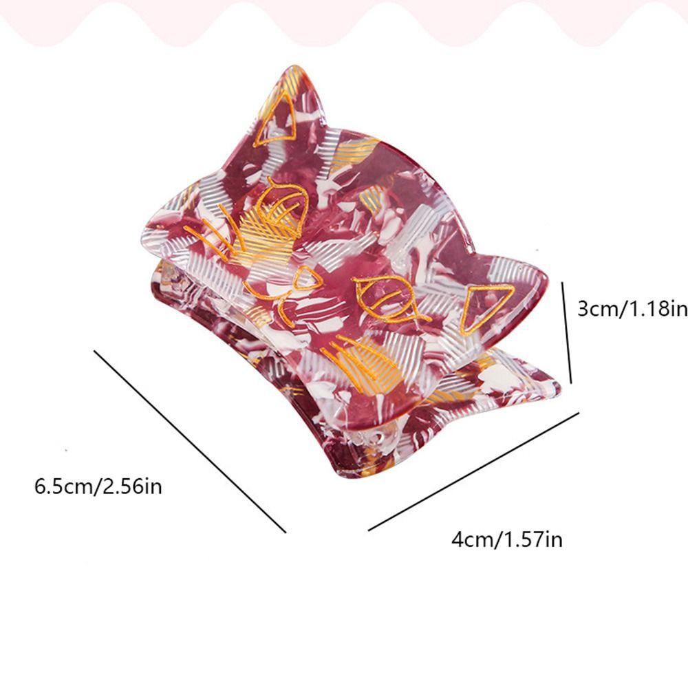 NICKOLAS1 Cat Hair Claw Fashion Sweet Untuk Gadis Ponytail Holder Hiu Kecil Klip Akrilik Untuk Wanita Women Hair Clips
