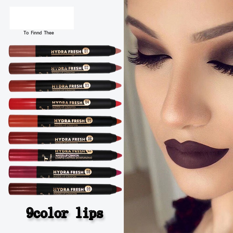 cod★ready★ Pensil Lipstik Matte Clay Lipstick Pencil Tahan Lama Long Lasting Rotate 9 Colour globallagilaku