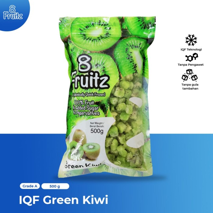 

8 Fruitz IQF Green Kiwi 500 gram / Kiwi Hijau Beku IQF 500 gram