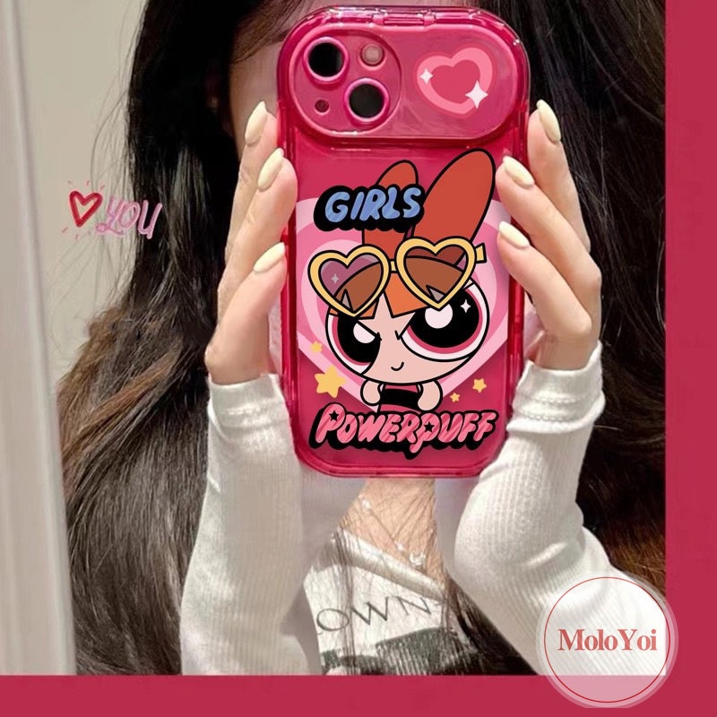 The Powerpuff Girls Kartun Case Kompatibel Untuk IPhone 11xr 14 13 12 Pro Max7 8 14 Plus X XS MAX SE 2020 Kreatif Flip Make Up Cermin Shockproof Soft TPU Case