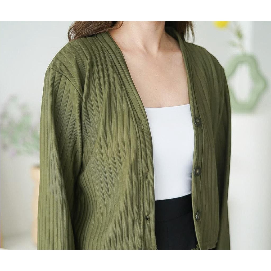 QR - RFS Outer Wanita Size M - XXL / AKEMI Hornet Knit Crop Cardigan / Balero Wanita Modfis ABG / Ou