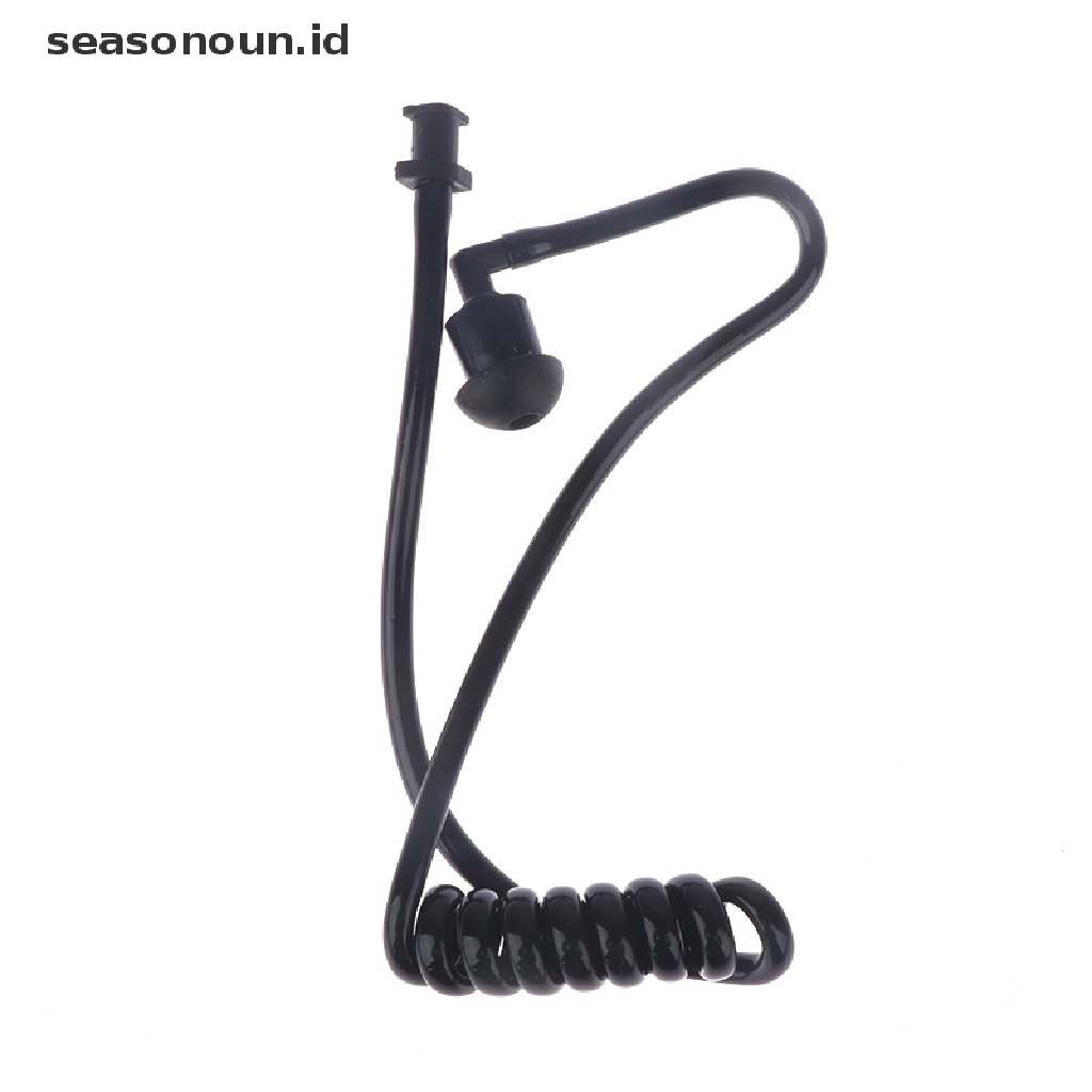 Seasonoun Black Spring Air Tube Pengganti Walkie Talkie Earphone Coil Tabung Udara Akustik.