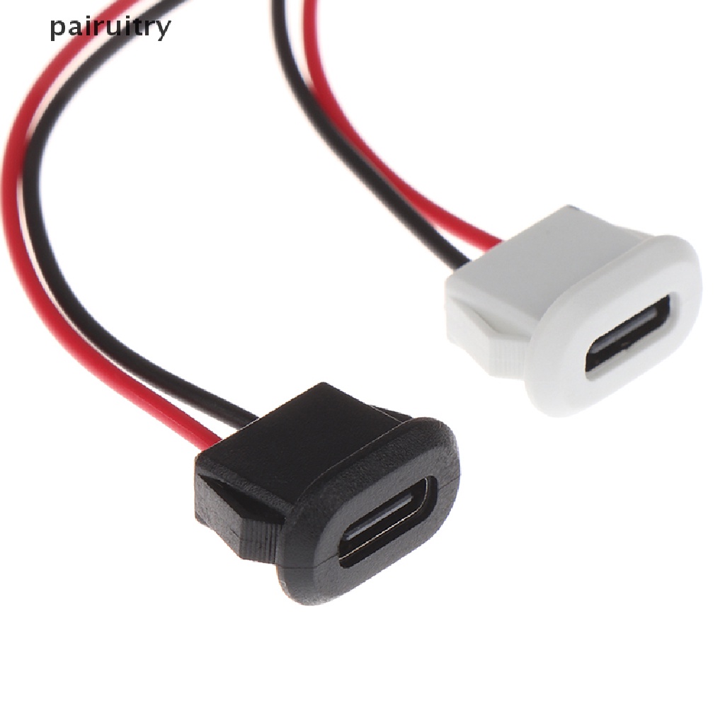 Prt 2Pin USB-C TypeC Konektor USB Tahan Air Kompresi Langsung Female Base Female Socket Charging Interface Dengan Kawat Las Soket Tahan Air PRT