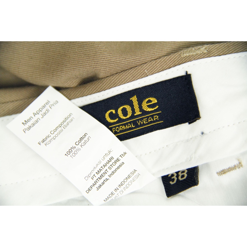 COD | Celana Chino Panjang COLE Formal Pria Khaky Slimfit Bahan Non Stretch Zippered Security Pockets Brand Matahari Original 100%