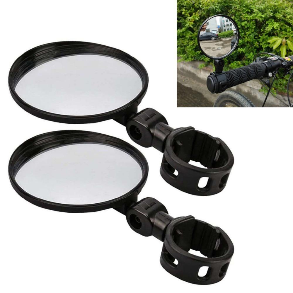 Populer 2Pcs Spion Adjustable Universal Aksesoris Sepeda Berputar Sudut Lebar-Siku