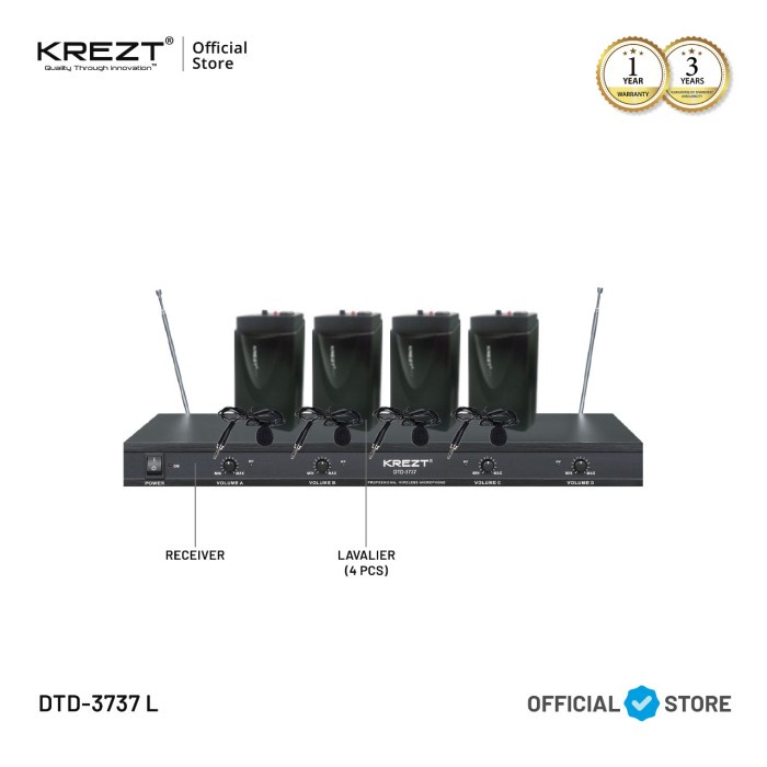 PROFESSIONAL WIRELESS MICROPHONE SYSTEM KREZT DTD-3737 - Lavalier